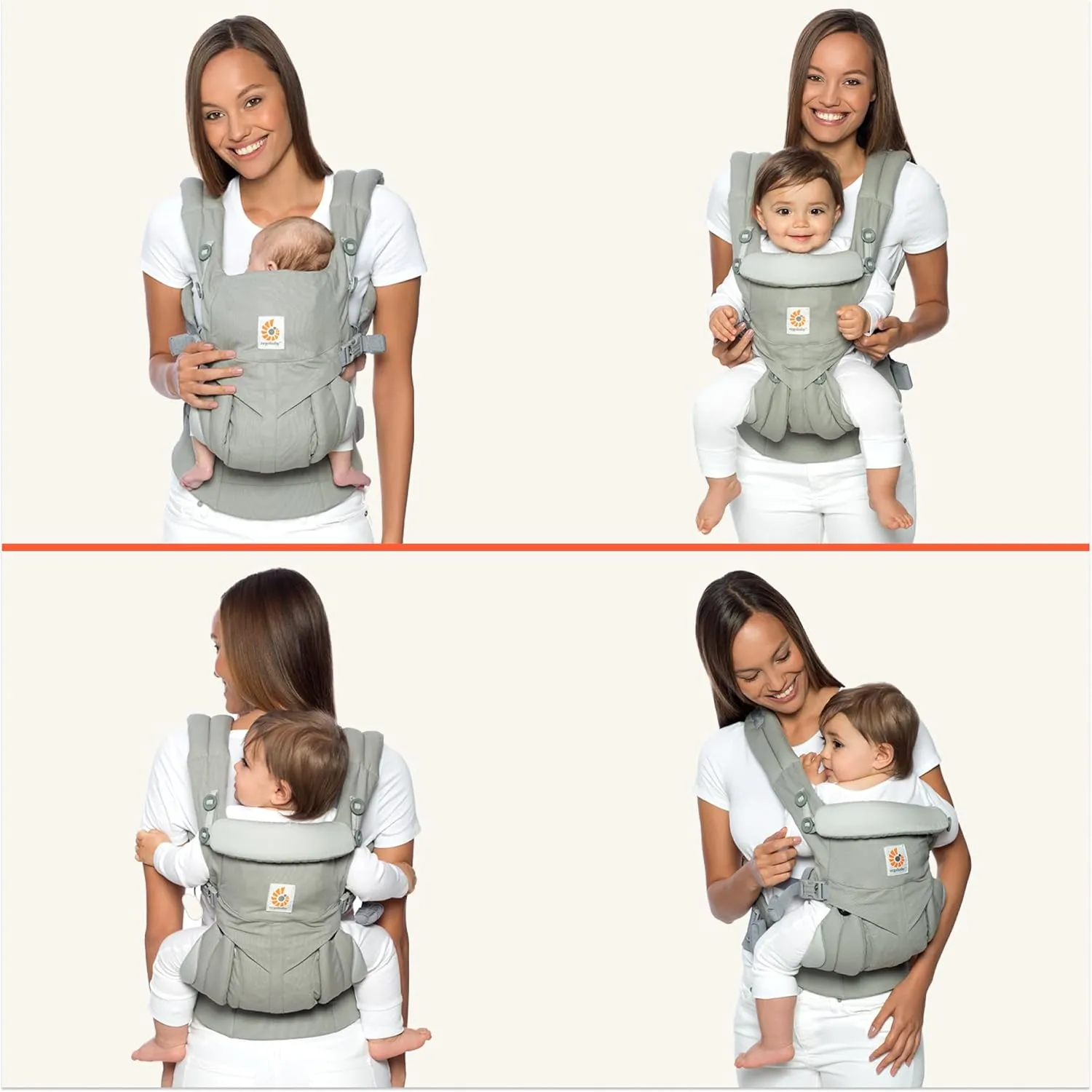 Ergobaby Omni Classic (formerly OMNI 360) All-Position Baby Carrier for Newborn to Toddler with Lumbar Support, 7-45 Pounds, Pure Black, One Size