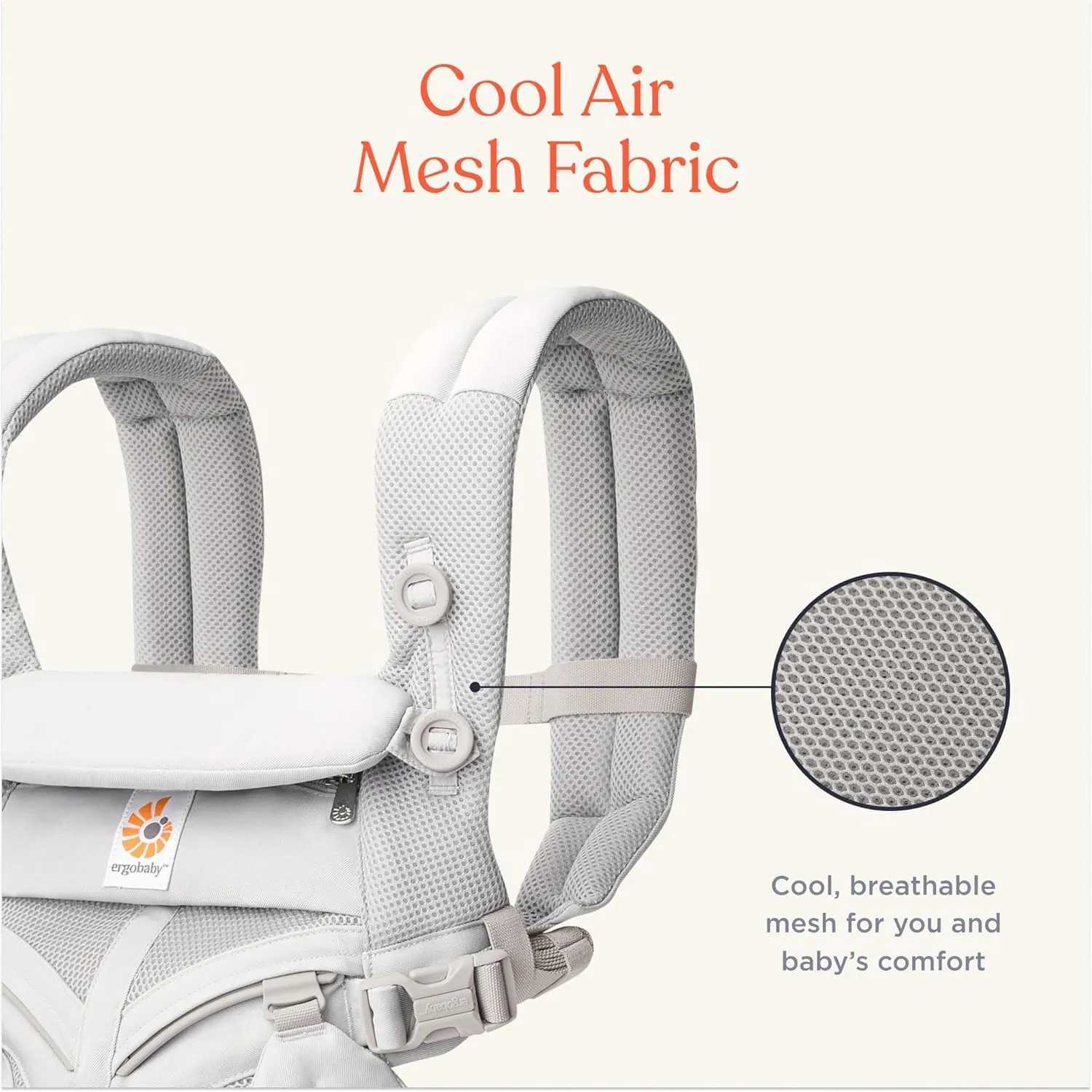 Ergobaby Omni Classic (formerly OMNI 360) All-Position Baby Carrier for Newborn to Toddler with Lumbar Support and Cool Air Mesh, 7-45 Pounds, Pearl Grey, One Size