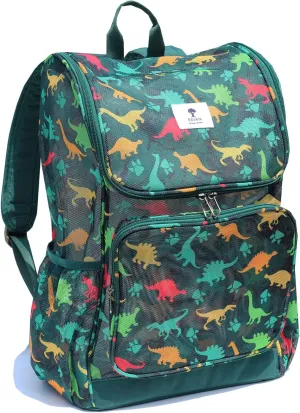 ESVAN Original Print Mesh Backpack Clear Bag See through Pack for Travel Beach Gym Multi-Purpose Women Men (B)