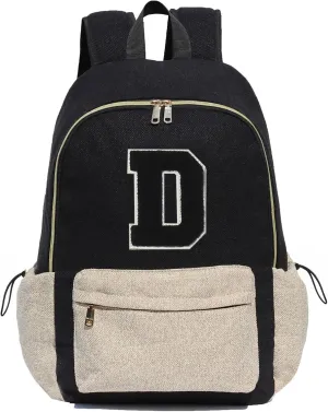 ESVAN Personalized Gifts Backpack Canvas Linen Nylon 17 inch Laptop Bag for Women Casual College