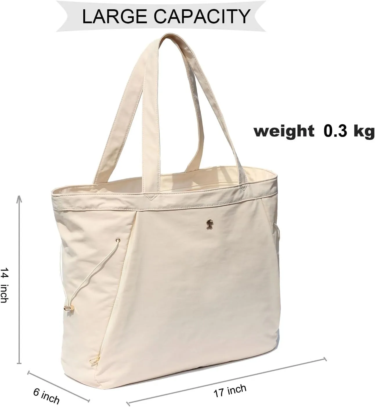 ESVAN Yoga Tote Bag for Women Shoulder Bags Drawstring for Office Workout Travel Carryall Pilates Gym and Beach