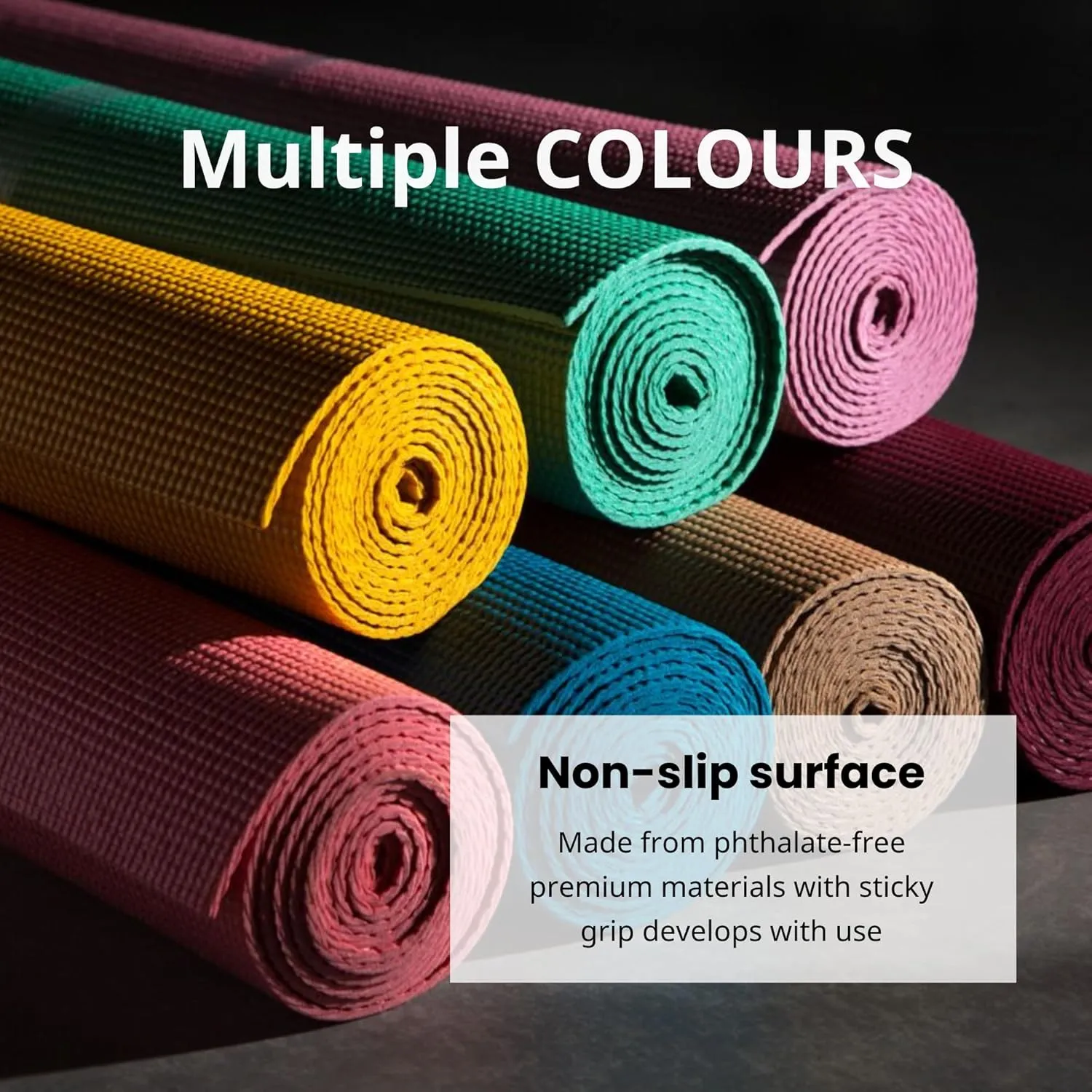 Everyday Yoga Deluxe Mat - 72"L x 24"W Non Slip Exercise Mat, Anti-Tear, 3-5mm Thickness for Yoga, Pilates & Floor Workouts