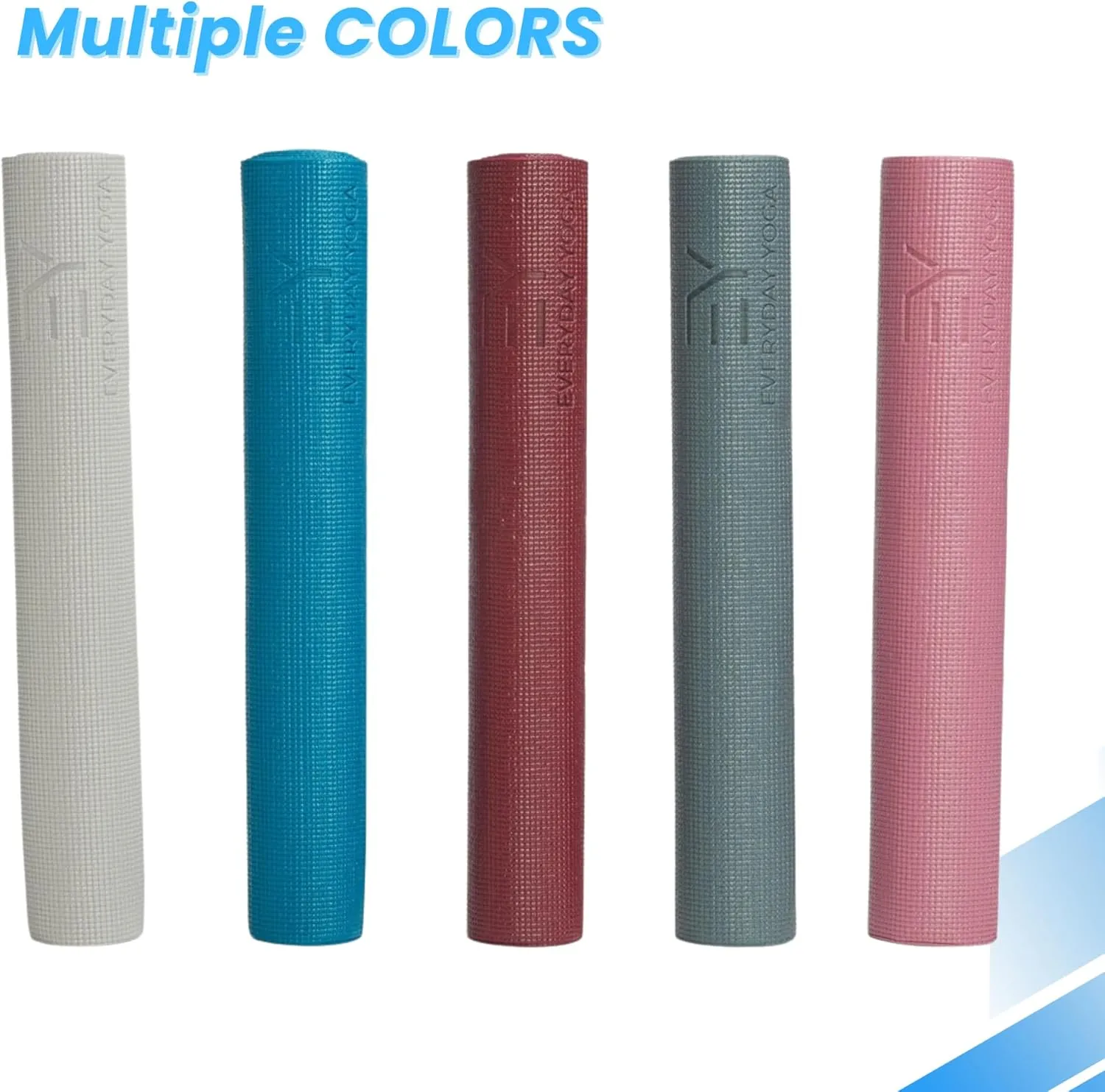 Everyday Yoga Deluxe Mat - 72"L x 24"W Non Slip Exercise Mat, Anti-Tear, 3-5mm Thickness for Yoga, Pilates & Floor Workouts