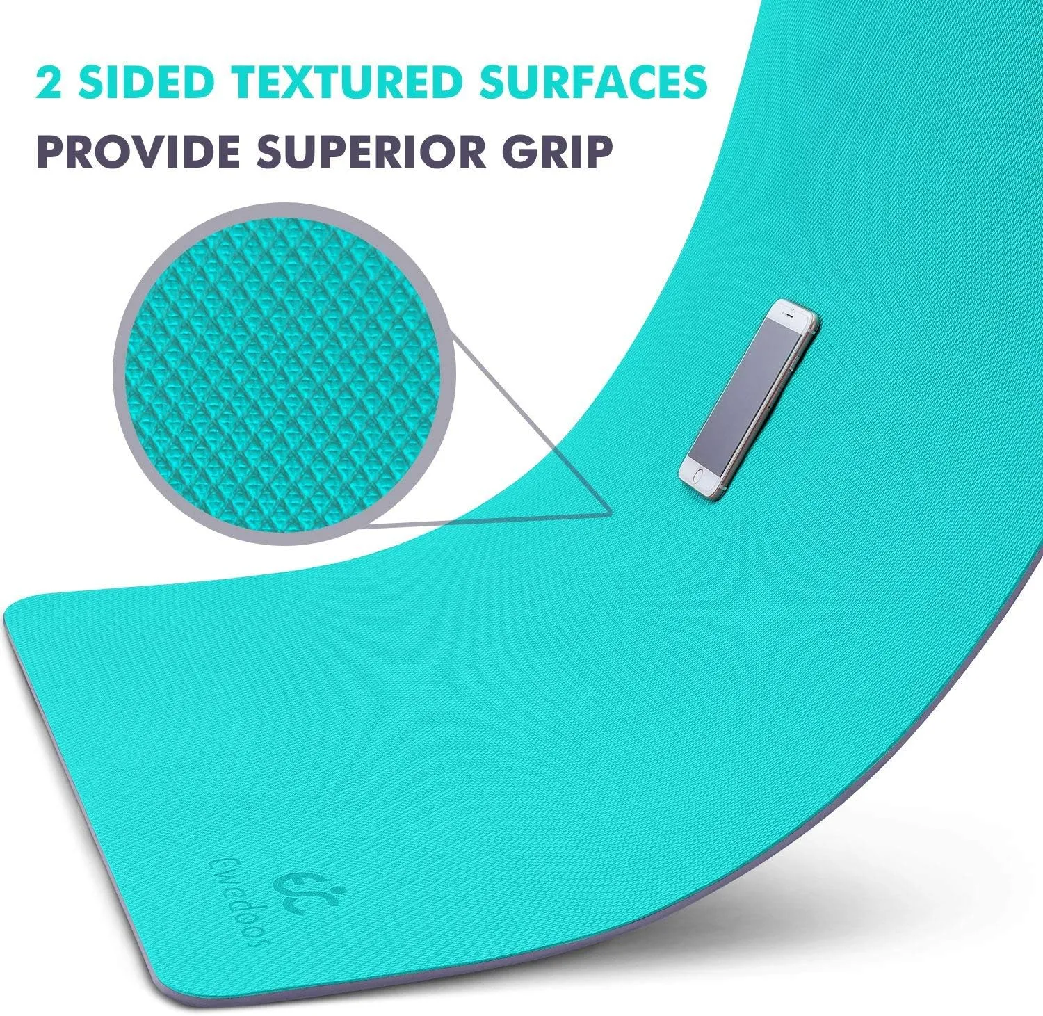 Ewedoos Eco Friendly Yoga Mat Thick TPE Yoga Mat Non Slip Yoga Mats Anti-tear Exercise Workout Mat for Women Men Kids Yoga, Pilates and Fitness