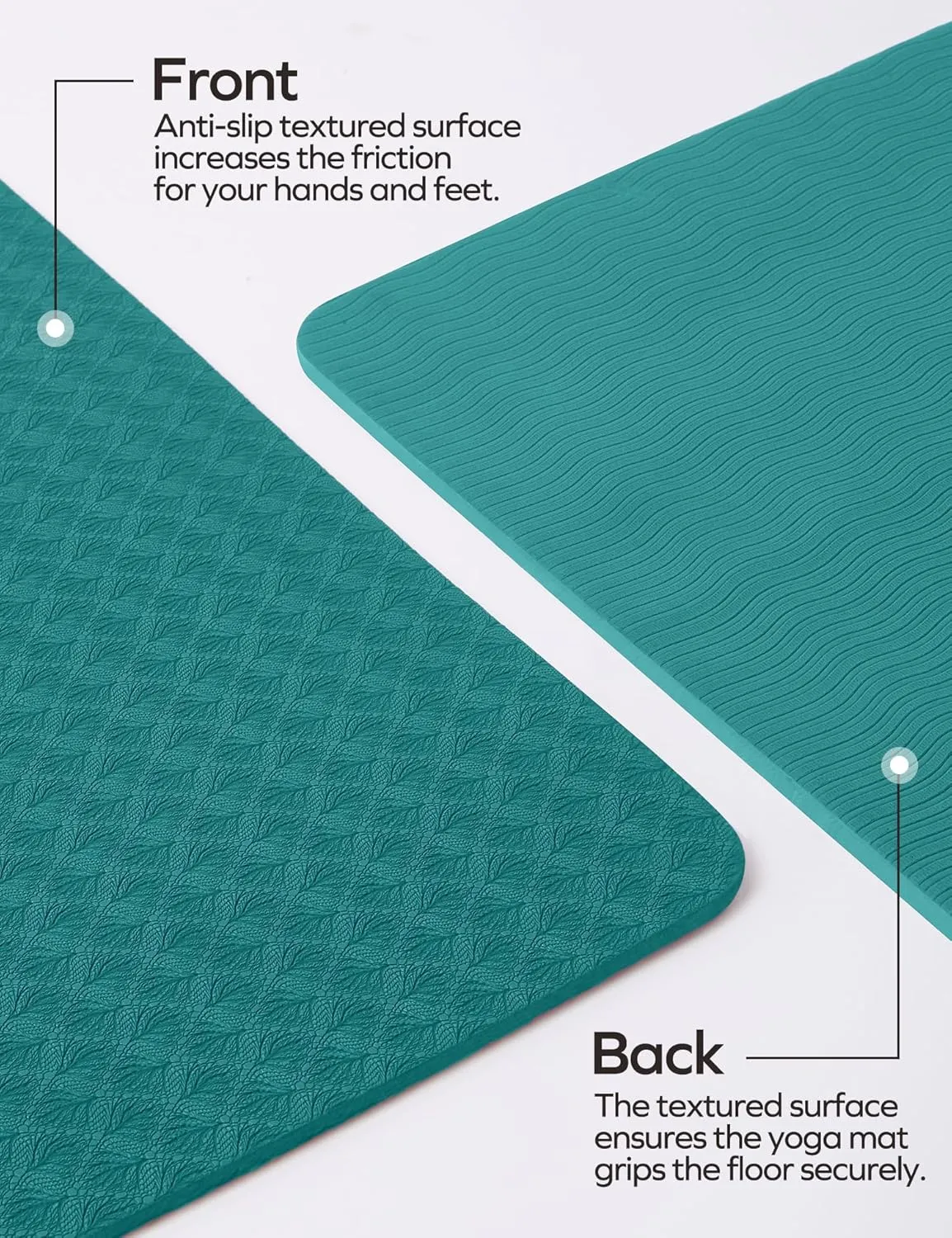 Ewedoos Eco Friendly Yoga Mat with Alignment Marks TPE Yoga Mat Non Slip Hot Yoga Mat Thick 1/4'' Anti-Tear Surfaces Exercise Mats for Home Workout Fitness Pilates