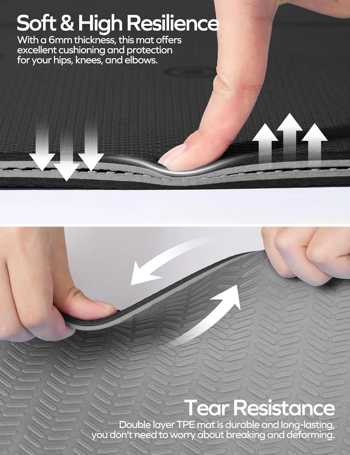 Ewedoos Eco Friendly Yoga Mat with Alignment Marks TPE Yoga Mat Non Slip Hot Yoga Mat Thick 1/4'' Anti-Tear Surfaces Exercise Mats for Home Workout Fitness Pilates