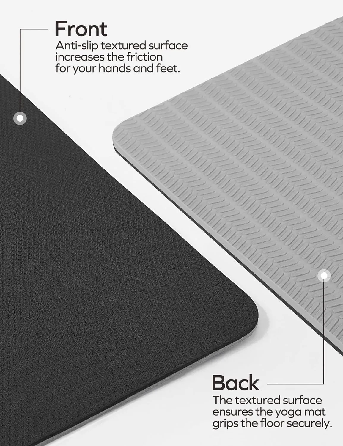 Ewedoos Eco Friendly Yoga Mat with Alignment Marks TPE Yoga Mat Non Slip Hot Yoga Mat Thick 1/4'' Anti-Tear Surfaces Exercise Mats for Home Workout Fitness Pilates
