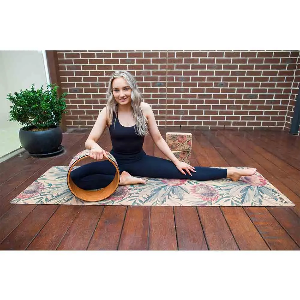 Extra Thick Cork Yoga Mat with Rubber Back | Proteus Aussie Palm | 7 mm