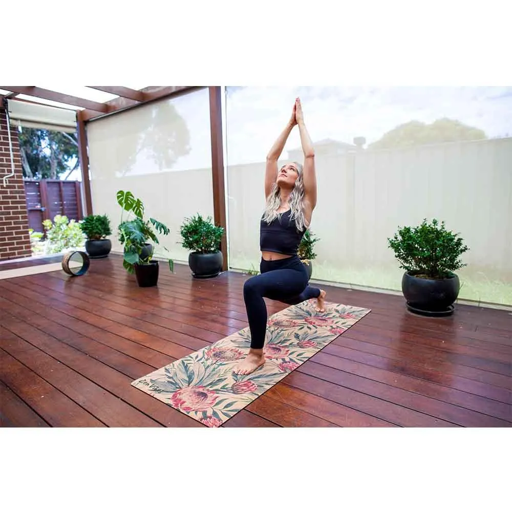 Extra Thick Cork Yoga Mat with Rubber Back | Proteus Aussie Palm | 7 mm
