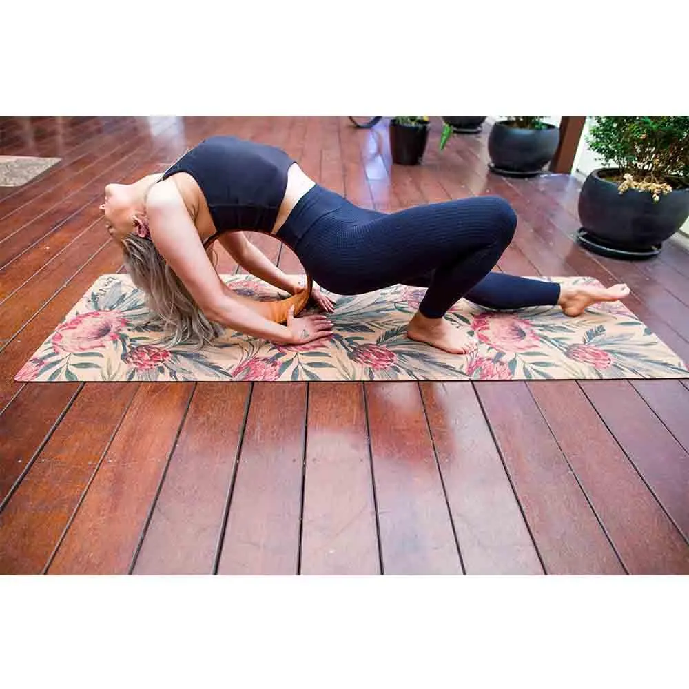 Extra Thick Cork Yoga Mat with Rubber Back | Proteus Aussie Palm | 7 mm