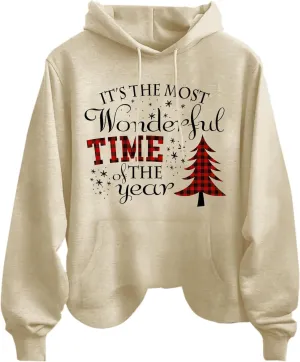 Fall Womens Clothes Printed Long Sleeve Hooded Sweatshirt Top Womens Long Coat Womens Shirt Vintage