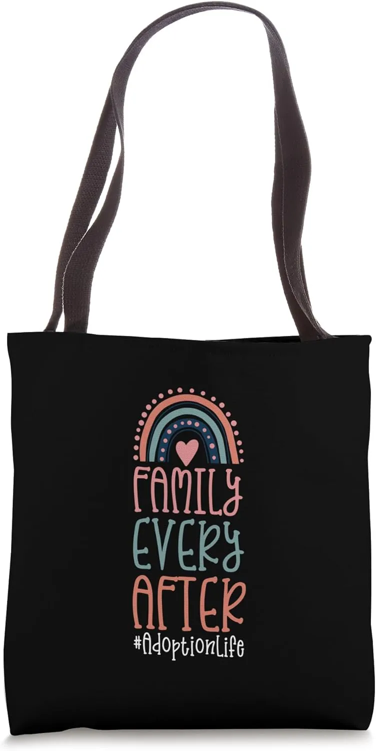 Family Every After Adoption Life Bohemian Rainbow Tote Bag