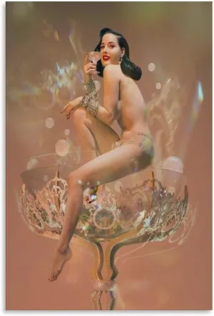 Famous Artist Dita Von Teese Fiery Sexy Beauty Art Poster Canvas Poster Bedroom Decor Office Room Decor Gift Unframe-style 24x36inch(60x90cm)