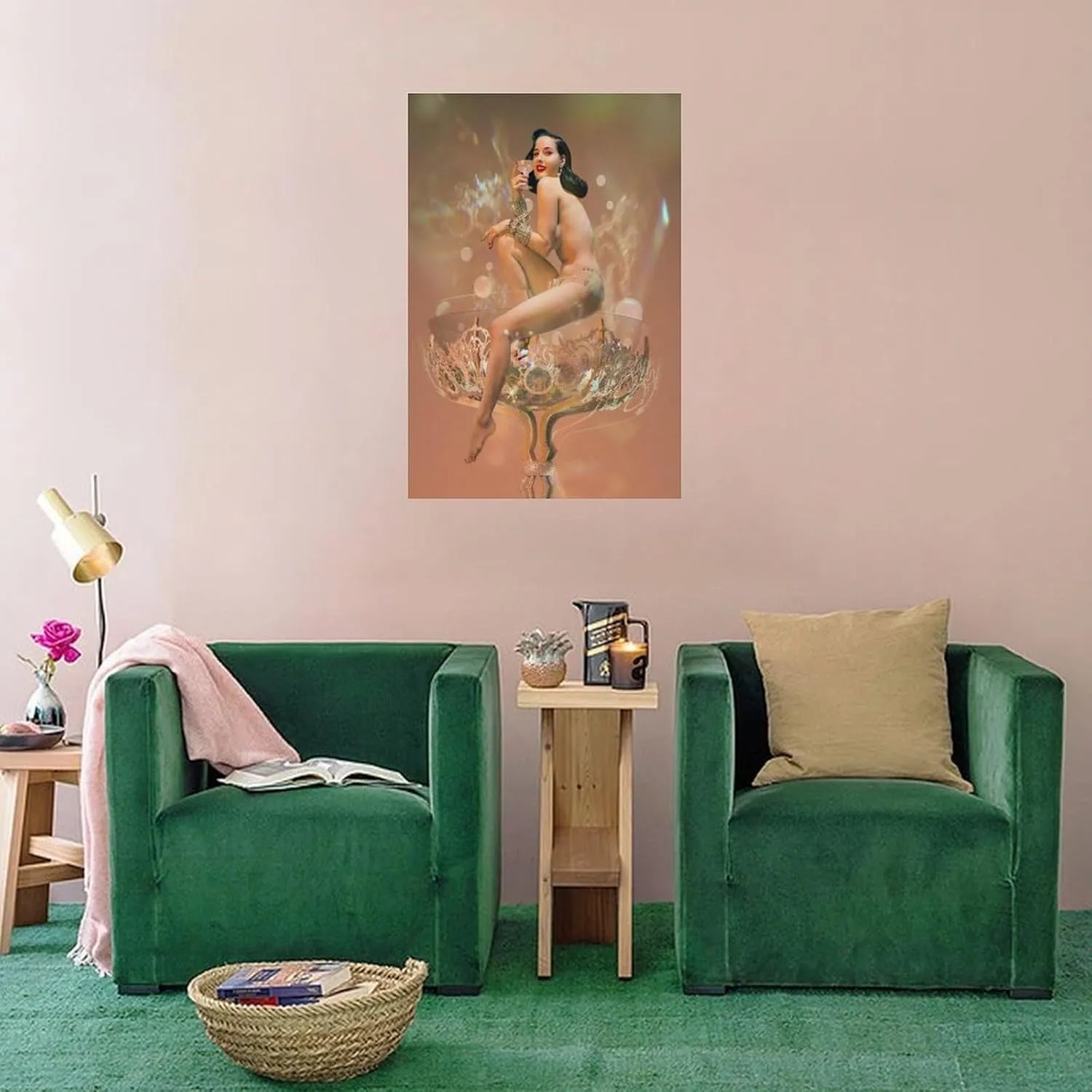 Famous Artist Dita Von Teese Fiery Sexy Beauty Art Poster Canvas Poster Bedroom Decor Office Room Decor Gift Unframe-style 24x36inch(60x90cm)