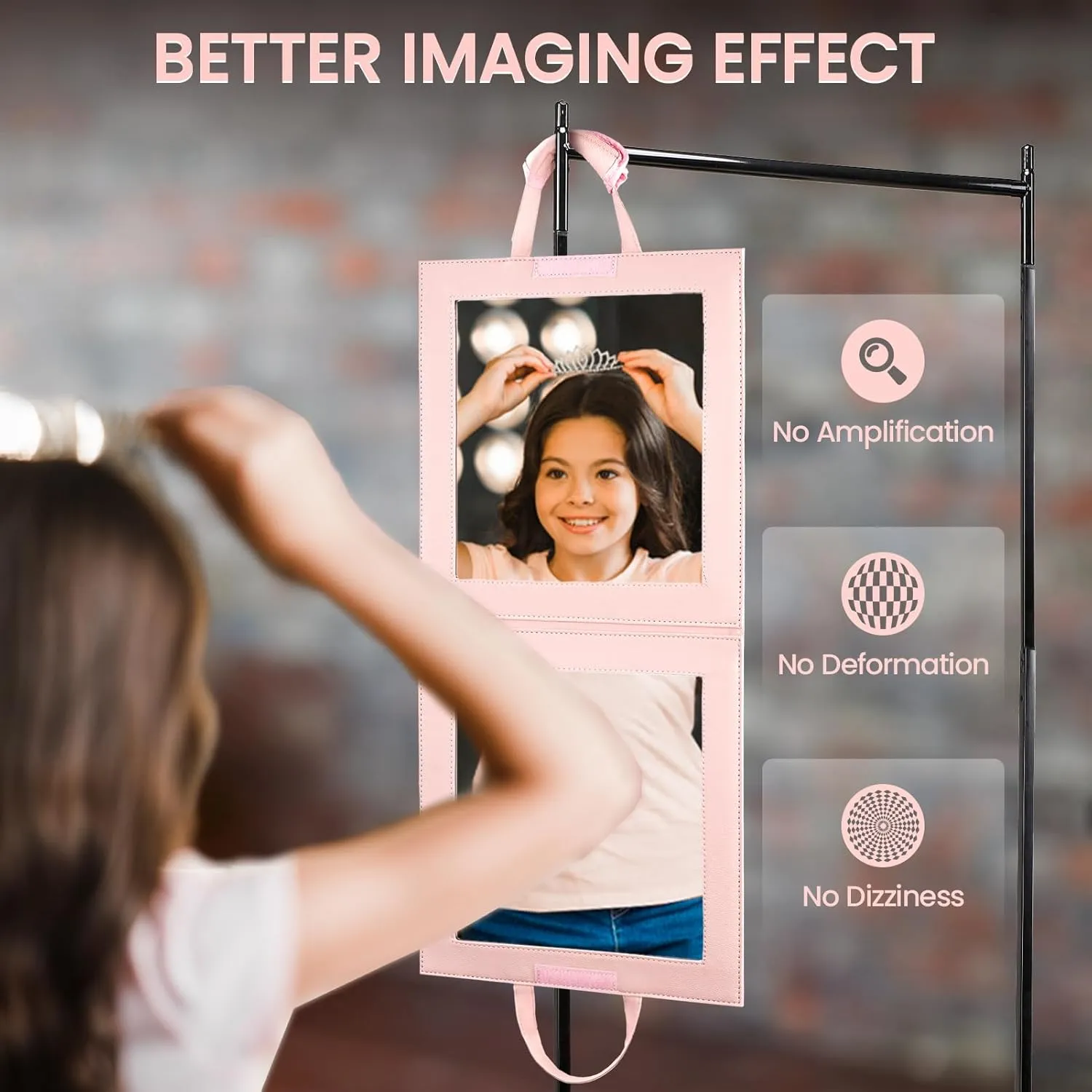 Fanwoli Hanging Mirror for Dance Bag with Garment Rack | Full-Body | Foldable & Portable | HD Reflection No Deformation