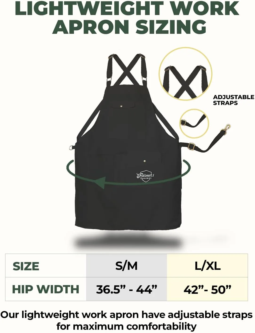 FARMER'S DEFENSE Lightweight Garden Apron with Pockets