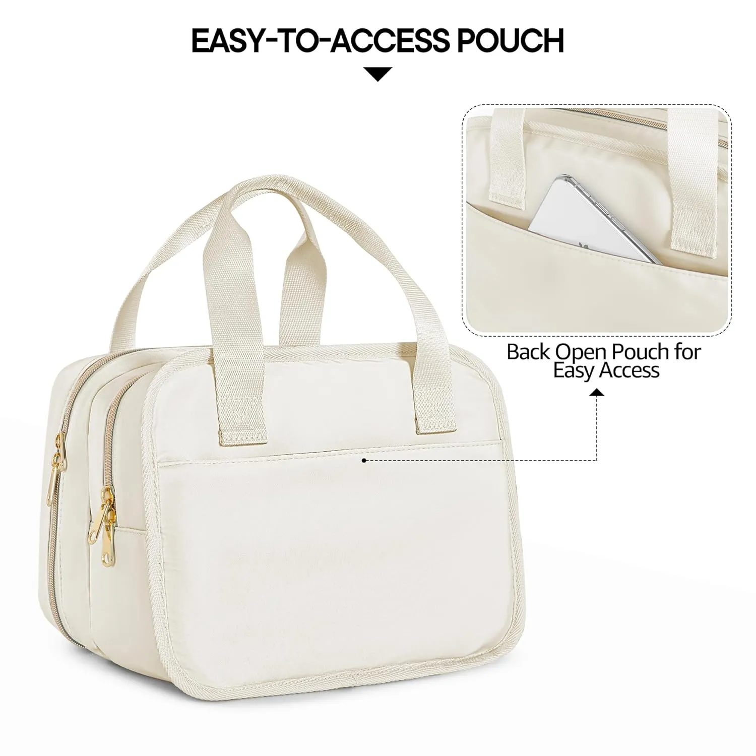 Fasrom Wearable Breast Pump Bag with Cooler Compatible with Momcozy, Medela and Elvie Pumps, Portable Pump Carrying Case for Working Moms, Beige
