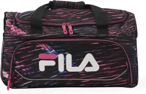 Fila Kelly 19-in Sports Duffel Bag, Stripe Static Pink, One Size