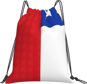 Flag of Chile print Casual drawstring backpack, lightweight and portable, fit for daily, sports and travel