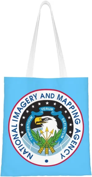 Flag of the United States National Imagery and Mapping Agency Tote Bag for Women Canvas Shopping Bags Reusable Beach Bag Grocery Bags Tote Shoulder Bag Gift Bags