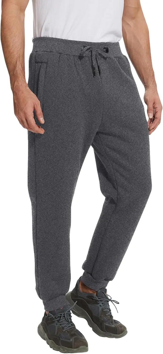 Flygo Men's Fleece Pants Winter Warm Joggers Pants Active Sherpa Lined Sweatpants