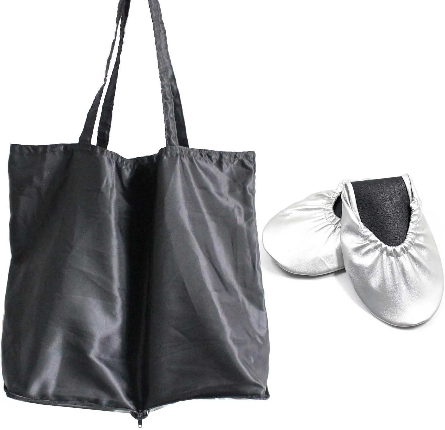 Foldable Shoes Travel Ballet Flats with Expandable Tote Bag for High Heels Folding Womens Shoes