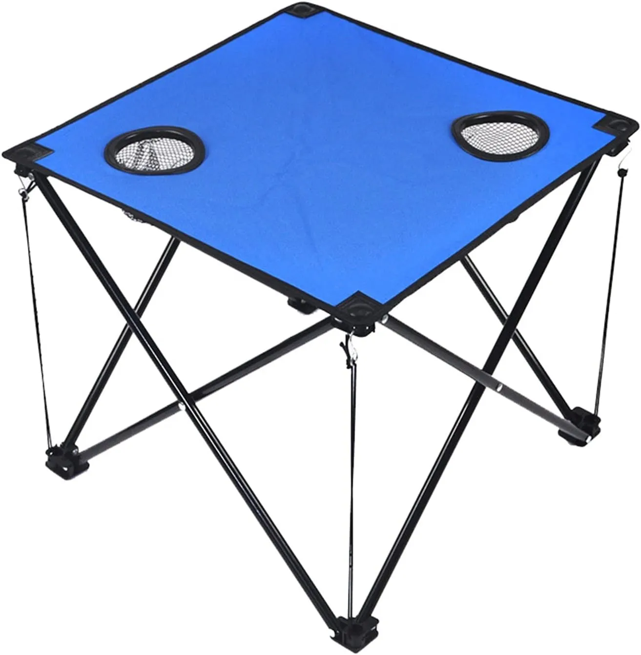Folding Table Folding Table Waterproof Canvas Beach Table for Outside with 2 Cup Holders & Bags for Camping Portable Camping Table Folding Picnic Tables for Outdoor Cookouts, 45x37cm, Blue