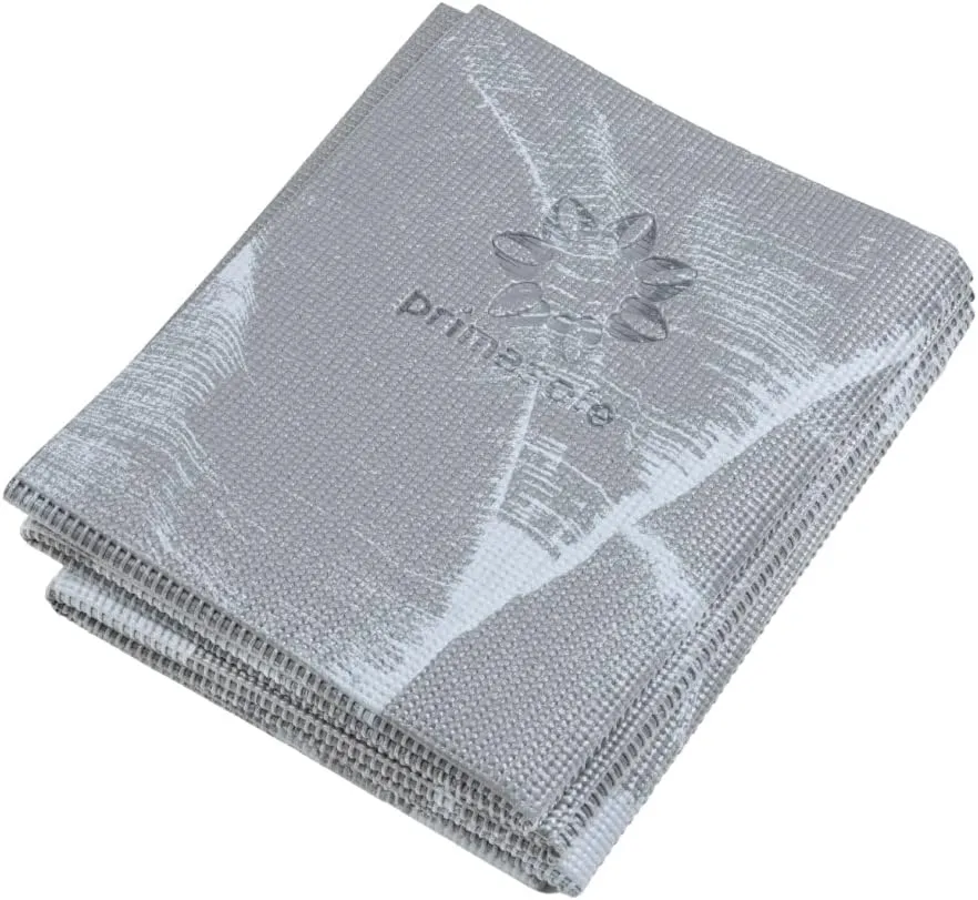 Folding Yoga Travel Pilates Mat Foldable Easy to carry to Class Beach Park Travel Picnics 4mm thick, Marble Grey