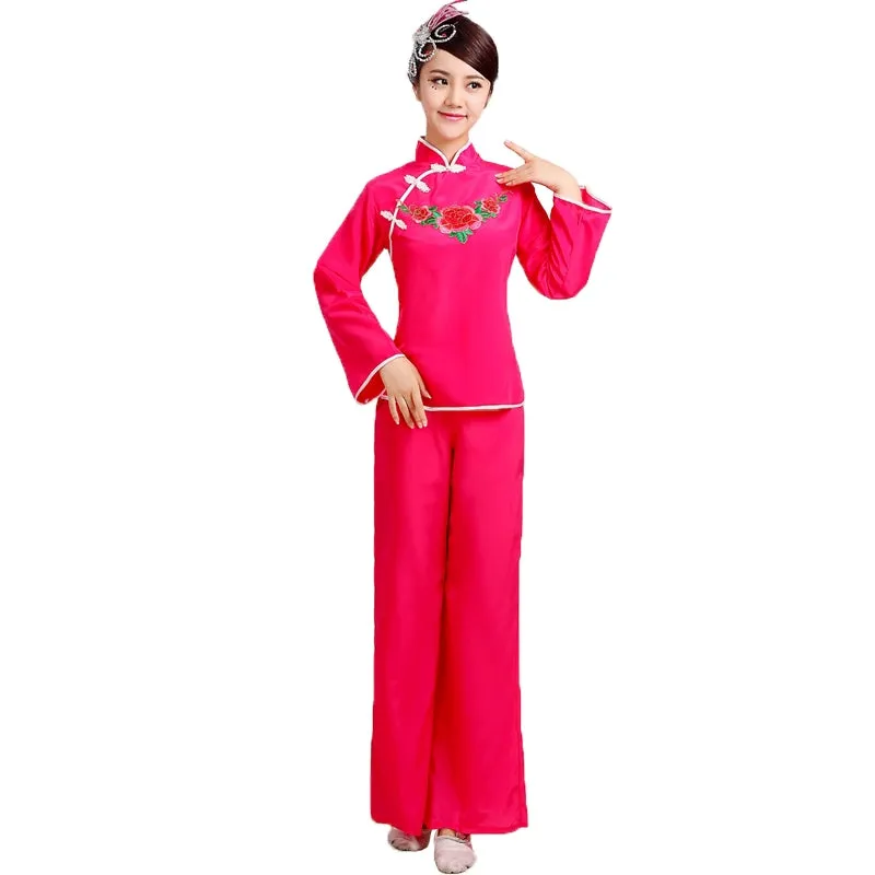 Folk Dance Costumes Yangko Dance Costume National Fan Dance Performance Waist Drum Square Dance Costume