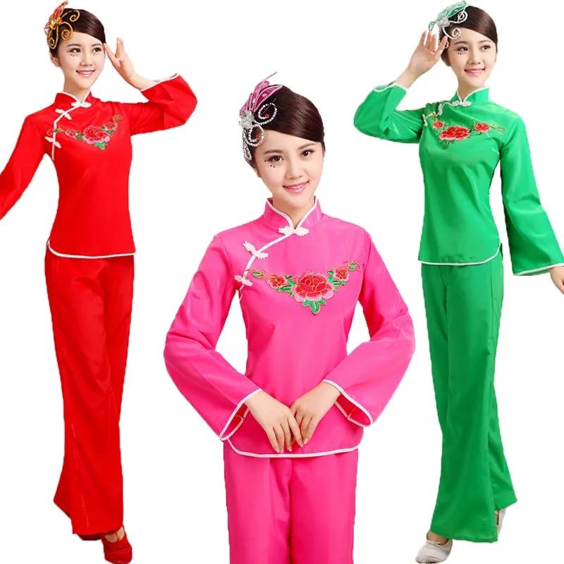 Folk Dance Costumes Yangko Dance Costume National Fan Dance Performance Waist Drum Square Dance Costume