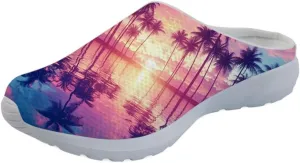Forchrinse Hummingbird Daisy Print Garden Shoes Clogs Slippers Non-Slip Chef Nursing Work Sandals for Men Women with Arch Support