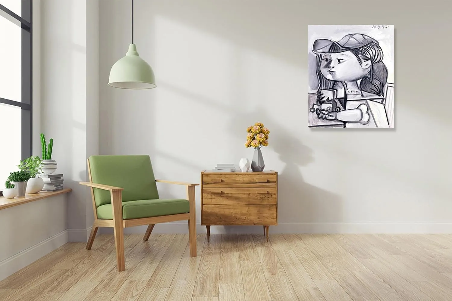 Framed-Picasso Wall Art Prints - Framed Picasso Paintings Abstract (Paloma) Painting Print - Picasso Wall Art Canvas Decor Picture Print 80x96cm-31.4x37.8in