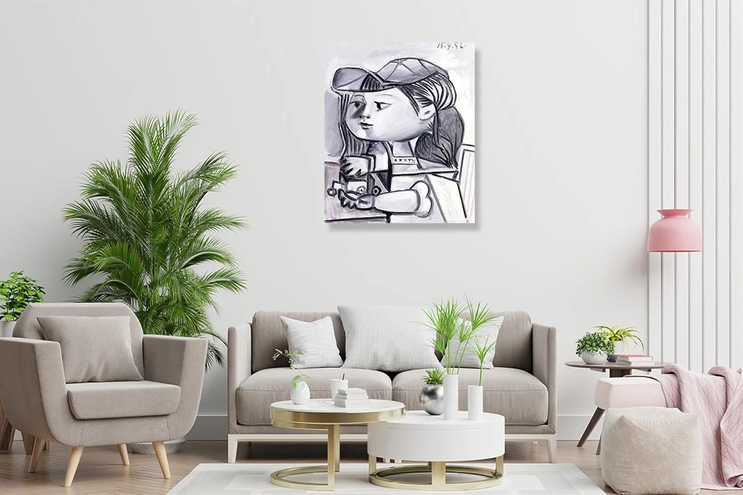 Framed-Picasso Wall Art Prints - Framed Picasso Paintings Abstract (Paloma) Painting Print - Picasso Wall Art Canvas Decor Picture Print 80x96cm-31.4x37.8in