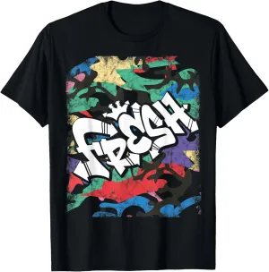 Fresh Hip Hop 80s 90s Old School Camo Rap Urban Slang T-Shirt