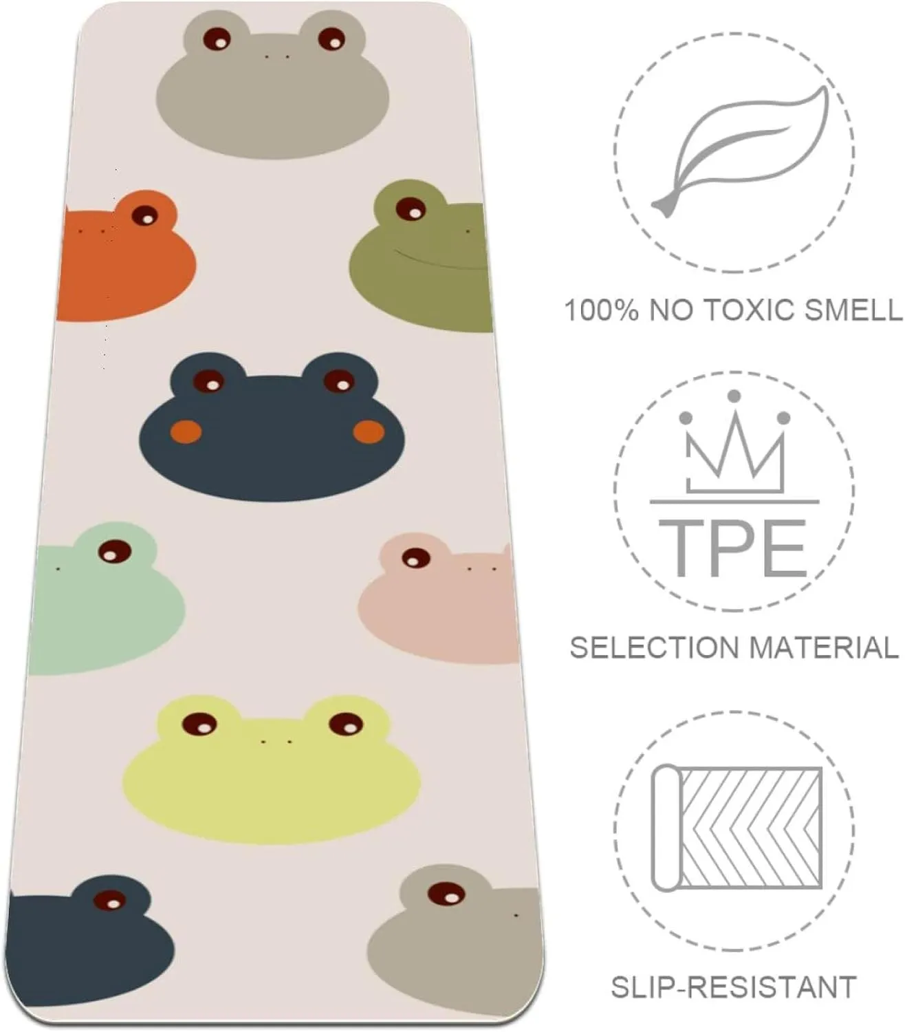 Frog Shadow on Leaf Yoga Mat Thick Workout Exercise Mat, Non Slip Pilates Fitness Mats, Eco Friendly, Anti-Tear 1/4" Thick Yoga Mats for Women Men