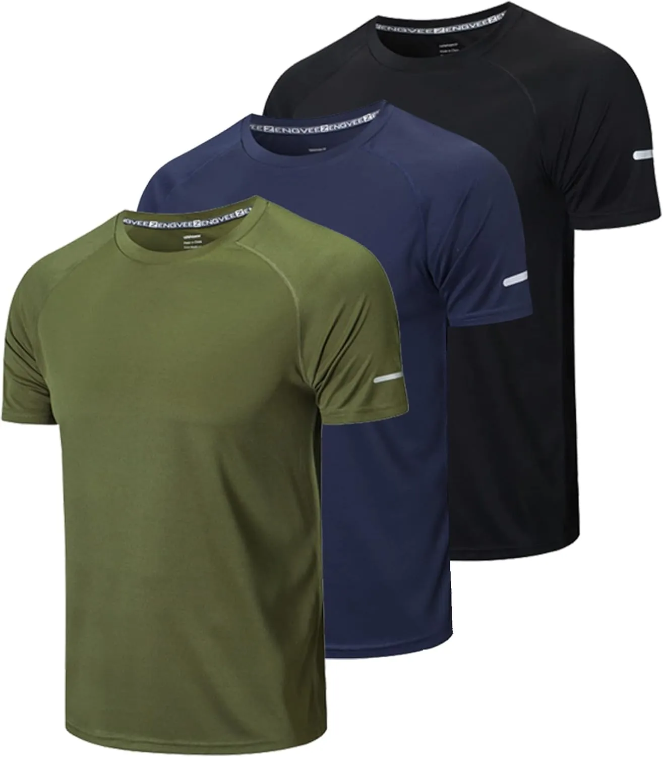 frueo Men's 1/3 Pack Workout Shirts Quick Dry Moisture Wicking Short Sleeve Mesh Athletic T-Shirts