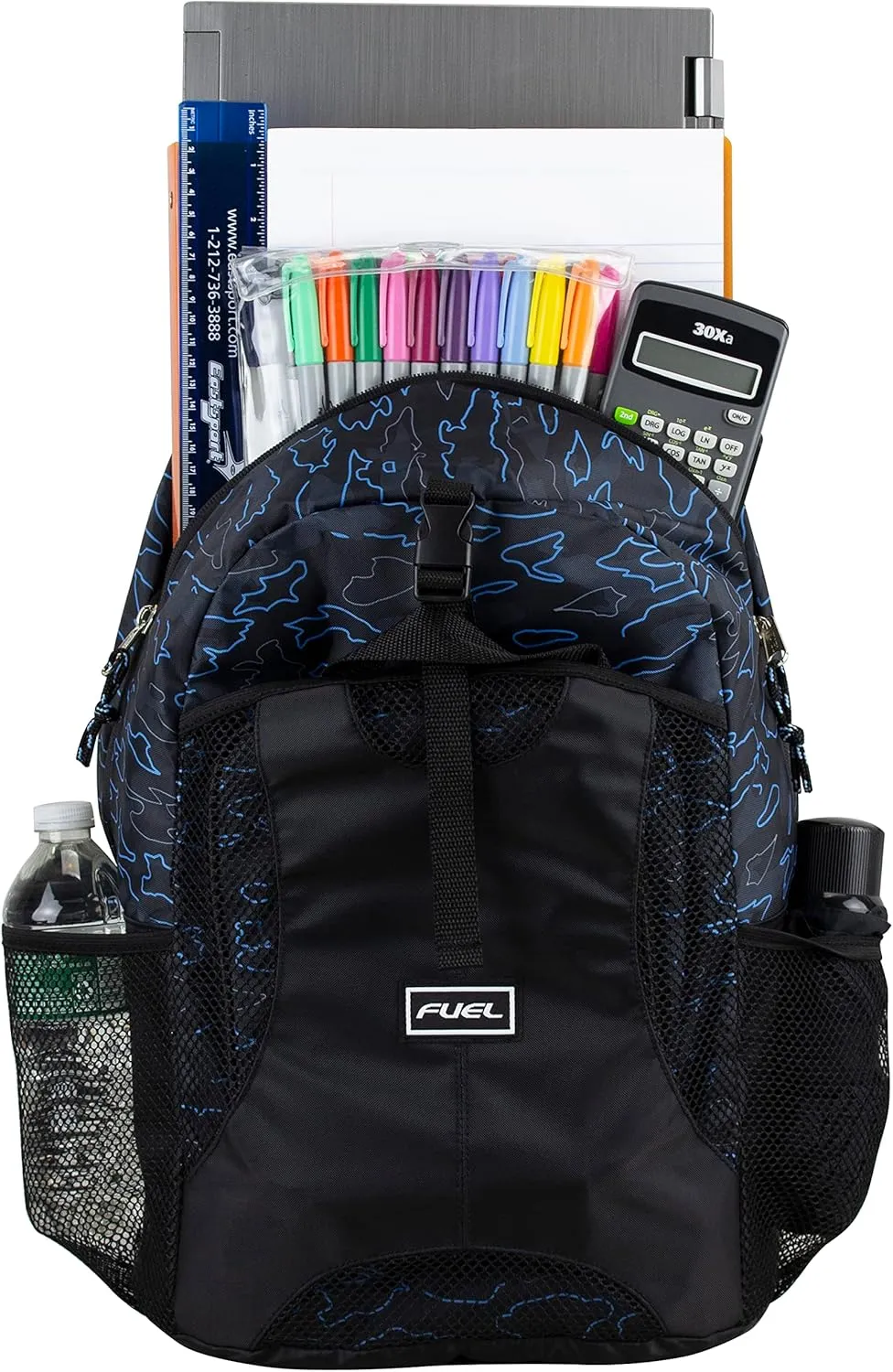 Fuel Lunch Backpack Set Teens Student Water Resistant Lunch Bookbag Bag Soft Reusable Insulated Cooler Lunch Box Travel Office Lunch Bag, Dark Blue Camo