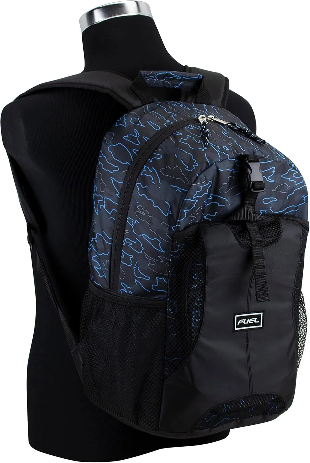 Fuel Lunch Backpack Set Teens Student Water Resistant Lunch Bookbag Bag Soft Reusable Insulated Cooler Lunch Box Travel Office Lunch Bag, Dark Blue Camo