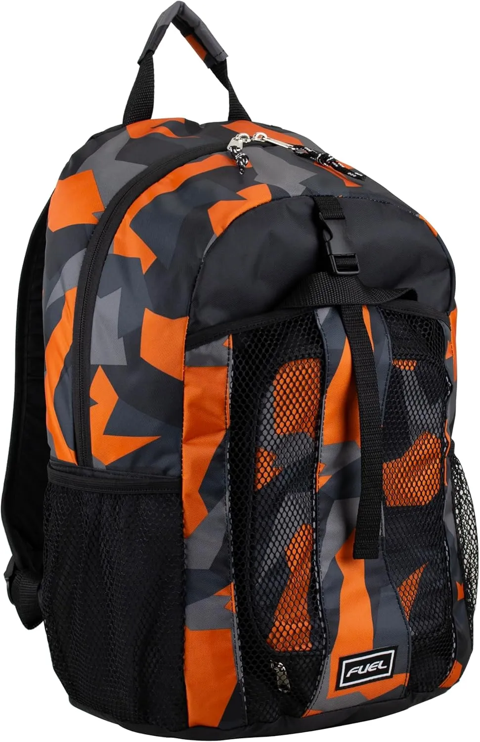 FUEL Lunch Backpack Set Water Resistant Dome Bookbag Bag Soft Reusable Insulated Cooler Lunch Box Thermal Travel Office Lunch Bag, Orange & Black