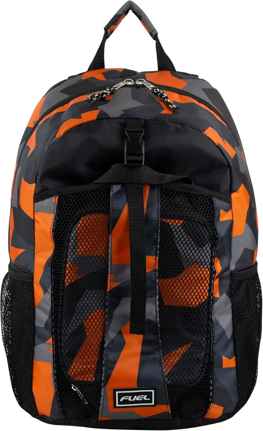 FUEL Lunch Backpack Set Water Resistant Dome Bookbag Bag Soft Reusable Insulated Cooler Lunch Box Thermal Travel Office Lunch Bag, Orange & Black