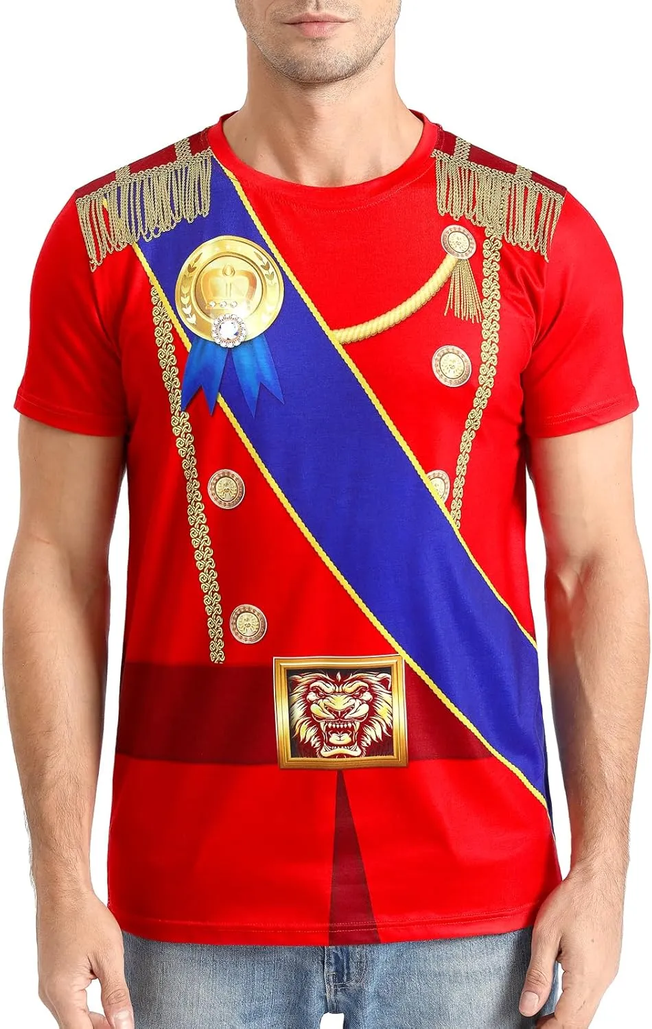 Funny World Men's Prince Costume Royal Charming Halloween T-Shirts