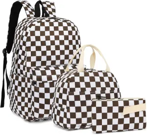 Fuyicat School Backpack Set for Girls, 3-in-1 Kids Teens Elementary Middle School Bags Bookbag with Lunch Bag Pencil Case