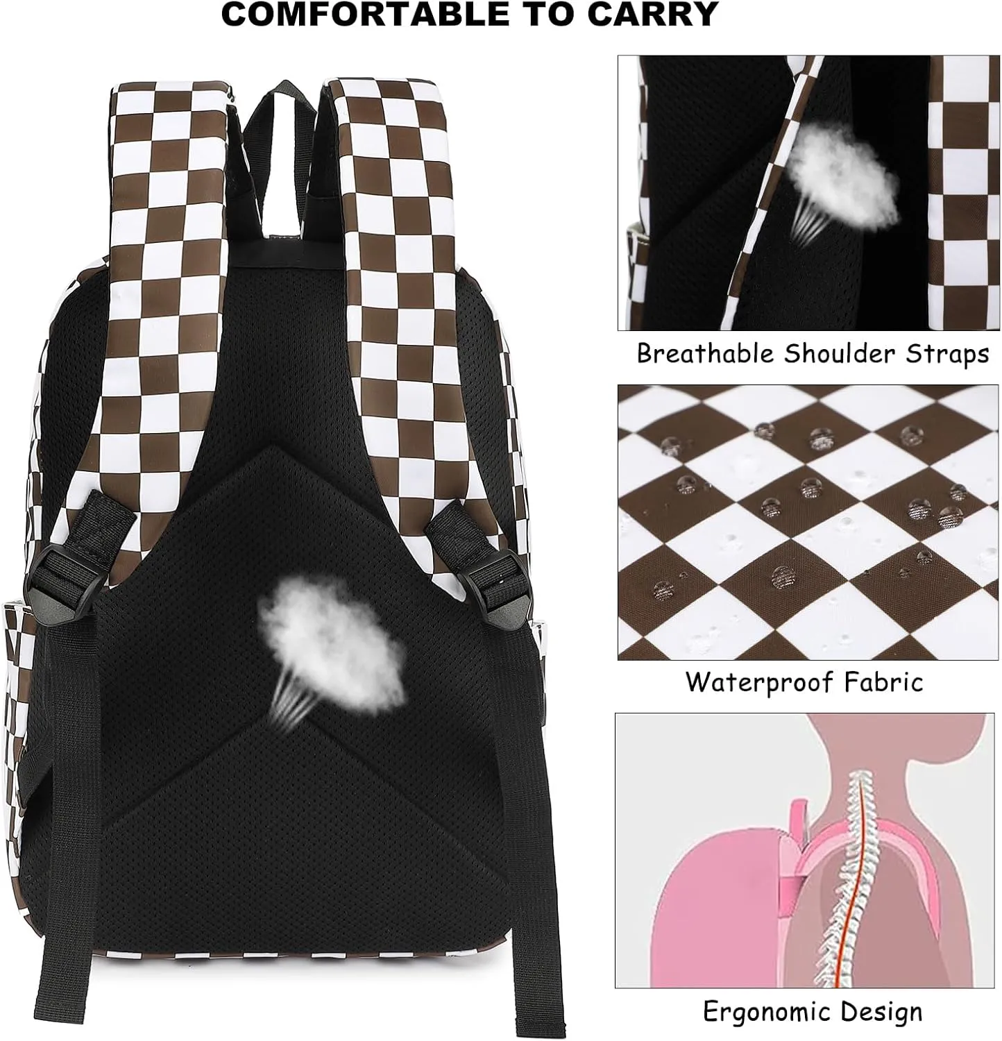 Fuyicat School Backpack Set for Girls, 3-in-1 Kids Teens Elementary Middle School Bags Bookbag with Lunch Bag Pencil Case