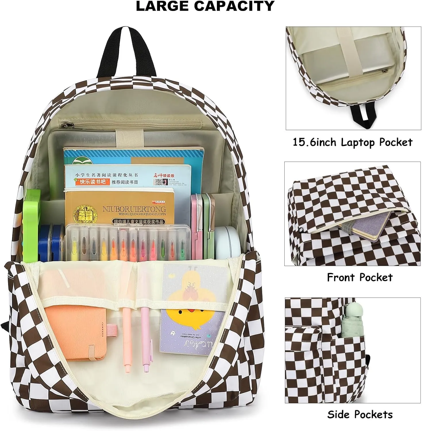 Fuyicat School Backpack Set for Girls, 3-in-1 Kids Teens Elementary Middle School Bags Bookbag with Lunch Bag Pencil Case