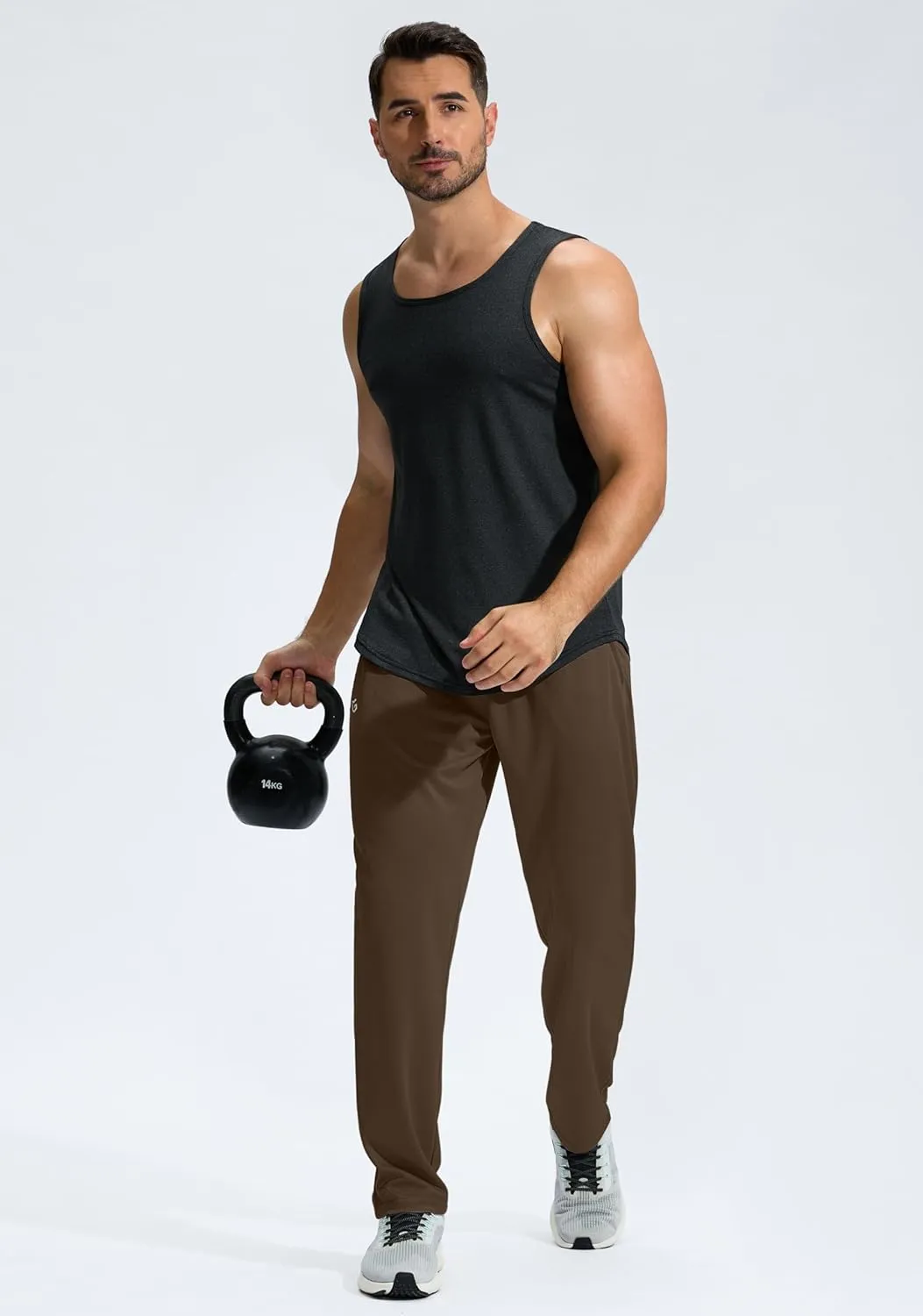 G Gradual Men's Sweatpants with Zipper Pockets Lightweight Mesh Athletic Pants for Men Open Bottom Workout Gym Running