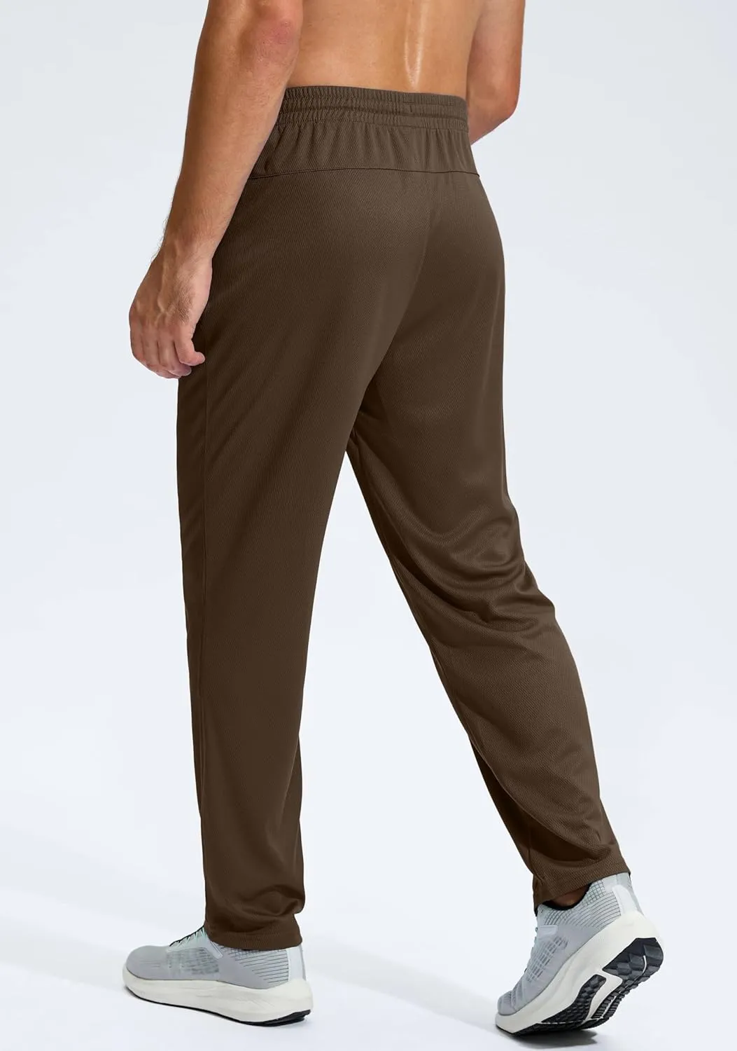 G Gradual Men's Sweatpants with Zipper Pockets Lightweight Mesh Athletic Pants for Men Open Bottom Workout Gym Running