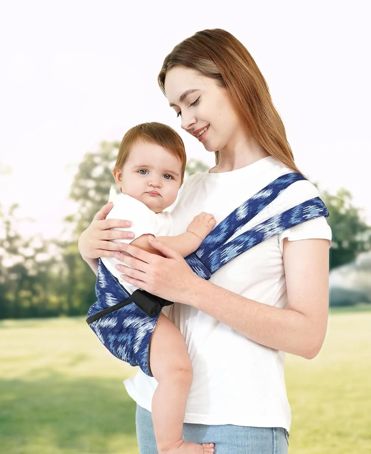 GAGAKU Toddler Carrier Adjustable Padded Sling Portable Ergonomic Baby Holder Carrier with Non-Slip Seat for 6-36 Months Infants & Toddlers (14-35 lbs)-Blue Pattern