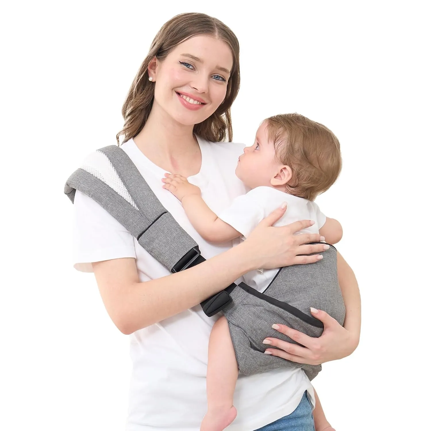 GAGAKU Toddler Carrier Adjustable Padded Sling Portable Ergonomic Baby Holder Carrier with Non-Slip Seat for 6-36 Months Infants & Toddlers (14-35 lbs)-Grey