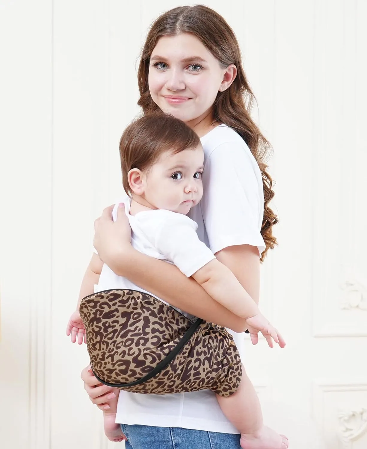 GAGAKU Toddler Carrier Adjustable Padded Sling Portable Ergonomic Baby Holder Carrier with Non-Slip Seat for 6-36 Months Infants & Toddlers (14-35 lbs)-Leopard