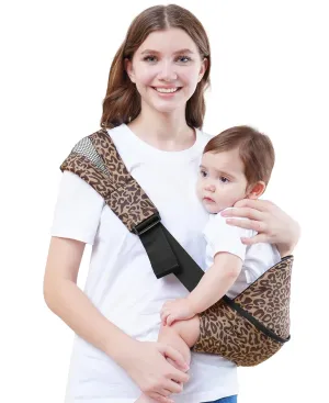 GAGAKU Toddler Carrier Adjustable Padded Sling Portable Ergonomic Baby Holder Carrier with Non-Slip Seat for 6-36 Months Infants & Toddlers (14-35 lbs)-Leopard